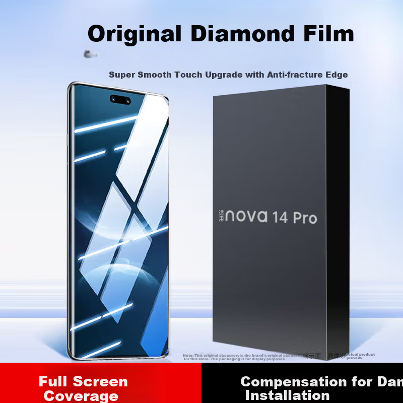 KOOLIFE [Upgraded Anti-Shatter Edge] Tempered Glass Screen Protector for Huawei Nova 14 Pro, Full Coverage Glass Film, HD Clear, Shatterproof, Fingerprint Resistant