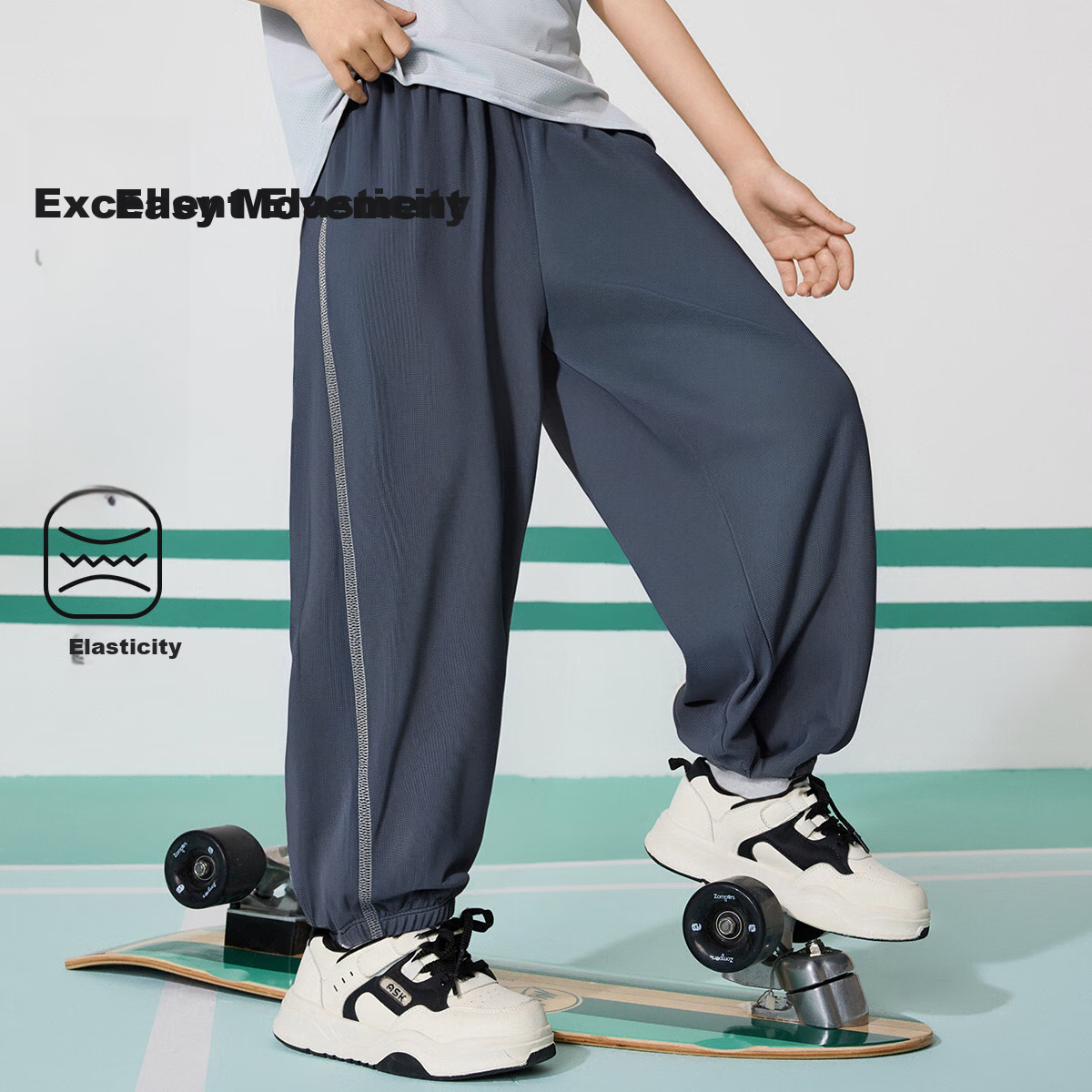 ASK JUNIOR Children's Pants, Summer Youth Skin-Friendly Running Sports Casual Pants, Unisex Tapered Leg Pants with Mosquito-Repellent Features 3