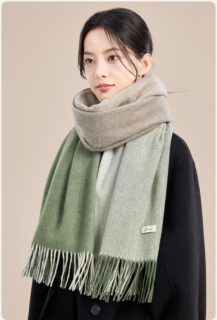 JIUMU Pure Wool Scarf for Women, Autumn And Winter Warm Shawl, Gift for Girls Or Mothers, Christmas Birthday Present, Gift Box Packaging 22