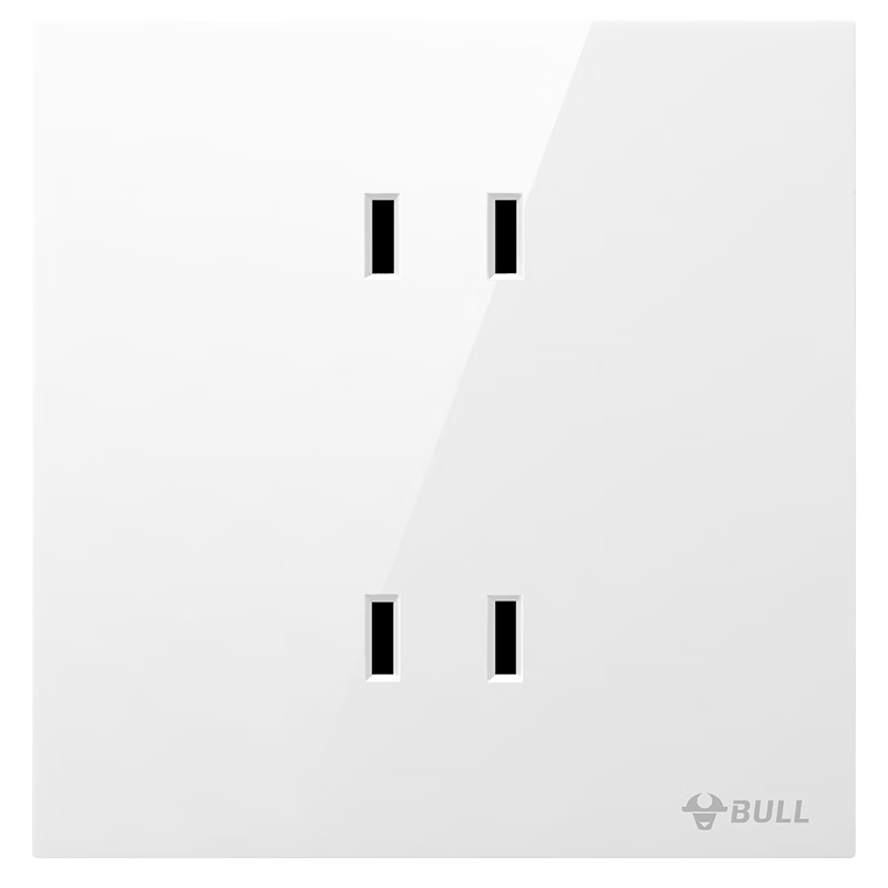 BULL Switch Socket G57 Butterfly Ultra-Thin 10A Four-Hole Large Panel Socket G57Z222 Glossy White Flush Mount