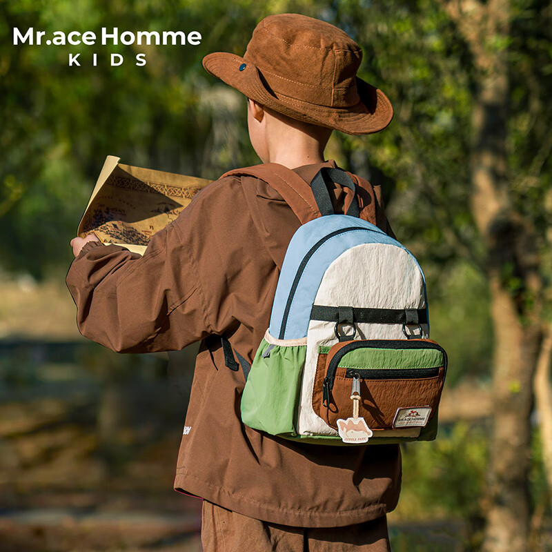 MR.ACE HOMME KIDS Outdoor Kids Backpack Lightweight Travel School Bag Dual-use Detachable Crossbody Bag Blueberry Jelly S Size