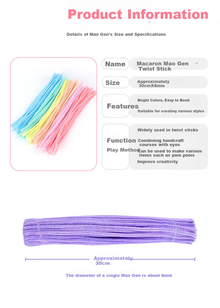Letrel Twist Tie Bouquet Macaron Hair Tie DIY Craft Kit, Handmade Material Set for Children's Birthday Gift for Boys And Girls 3