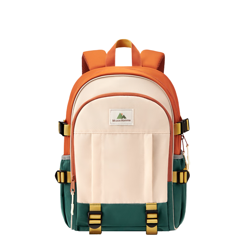 MR.ACE HOMME KIDS Elementary School Backpack Large Capacity for Boys And Girls Grades 1-6, Lime Chestnut Wheat Color, Size L (Recommended for Grades 4-6)