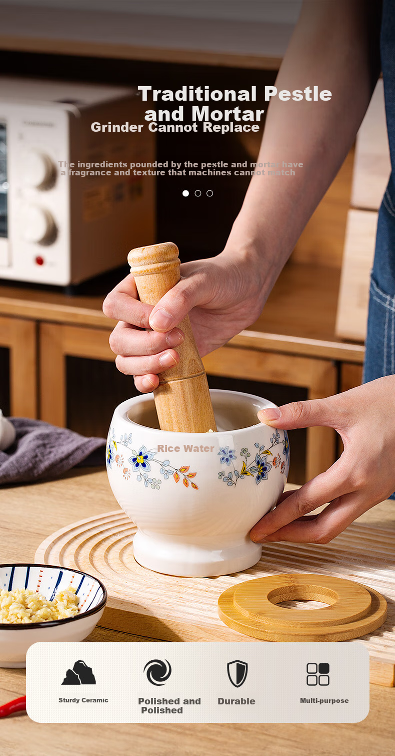 Newair Ceramic Garlic Masher, Manual Home-Use Old-Style Garlic Crusher, Garlic Paste Maker, Stone Mortar for Crushing Garlic And Grinding Herbs 3