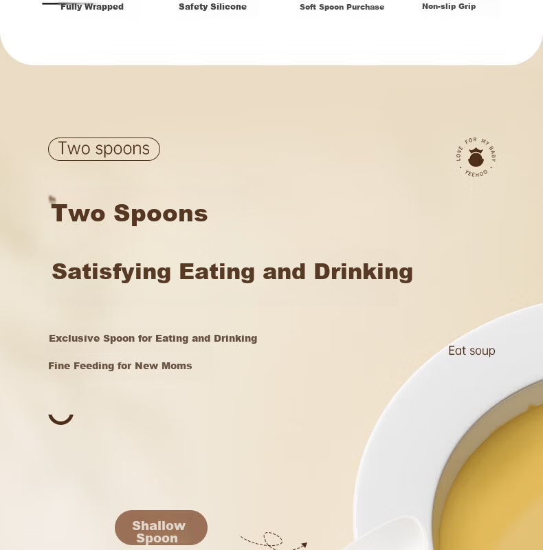 YEEHOO Silicone Spoon for Baby Food, Infant Feeding Spoon, Newborn Water Feeding Silicone Soft Spoon, Tableware for Milk And Rice Powder - Maple Yellow 3