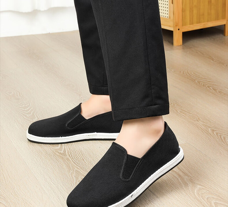 Lifeng Old Beijing Cloth Shoes Men's Genuine JD Self-operated Handmade Multi-layer Sole Breathable Casual Driving Cloth Shoes Black 41 22