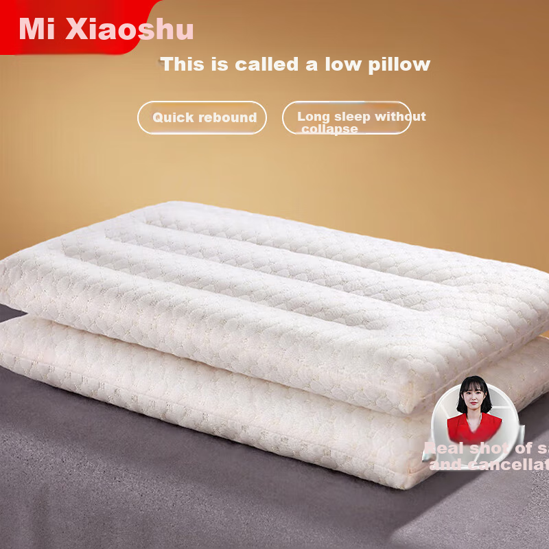 Подушка Mixiaoshu, вязаная ультрамягкая низкая подушка, чисто хлопковая мягкая подушка уровня звездного отеля, подушка для шейного отдела позвоночника, моющаяся подушка, низкая подушка