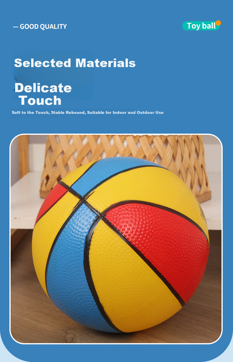 Babamama Ball for Children Aged 1-3, Toy Ball, Small Basketball, Soccer Ball, Baby Soft Ball, Infant Inflatable Bouncy Ball, Pat Ball 3