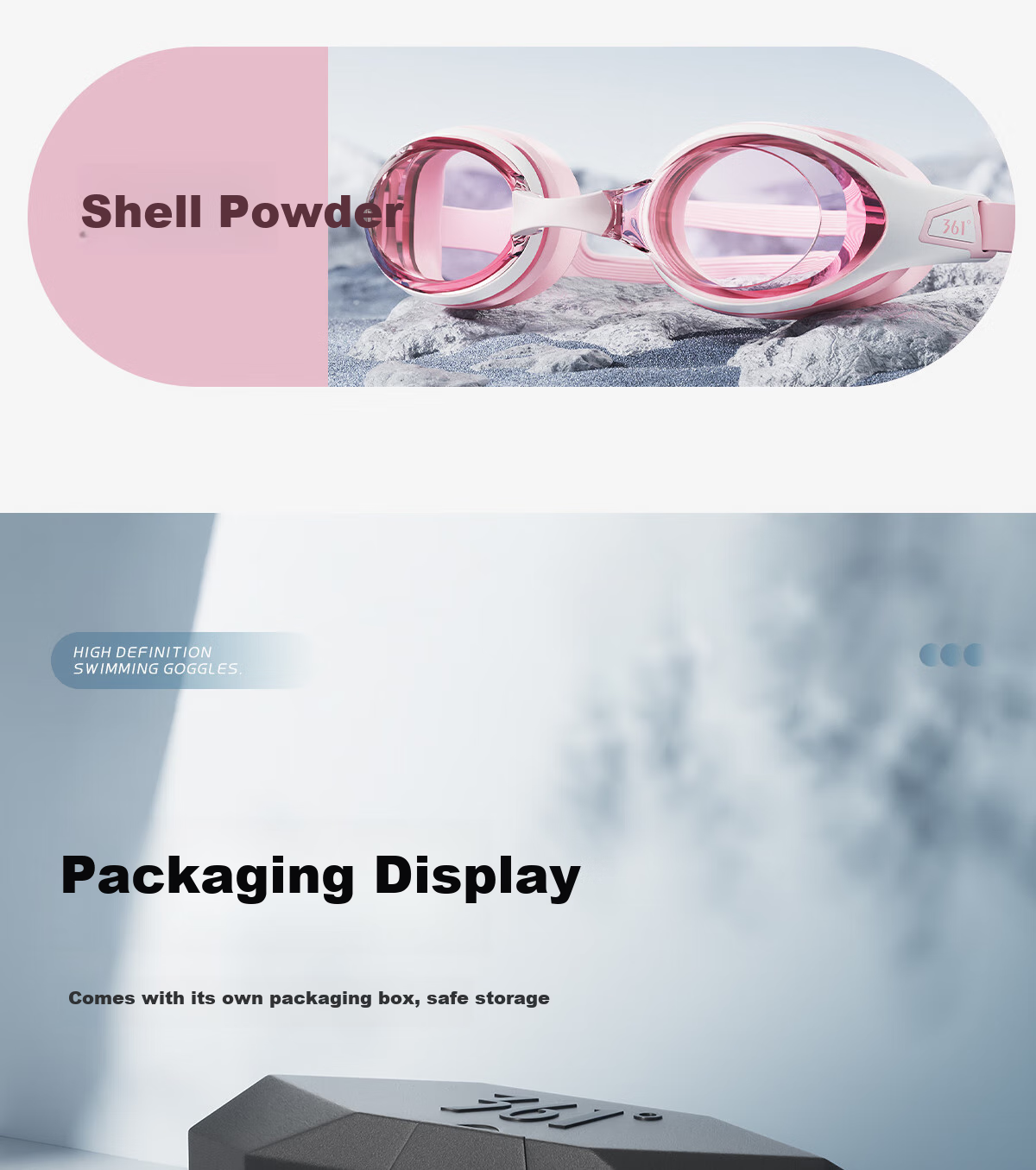 361° Swimming Goggles Set for Men And Women, High Definition Anti-Fog Swimming Glasses for Adults And Children, Clear Lens Swimming Goggles with Swim Cap 19