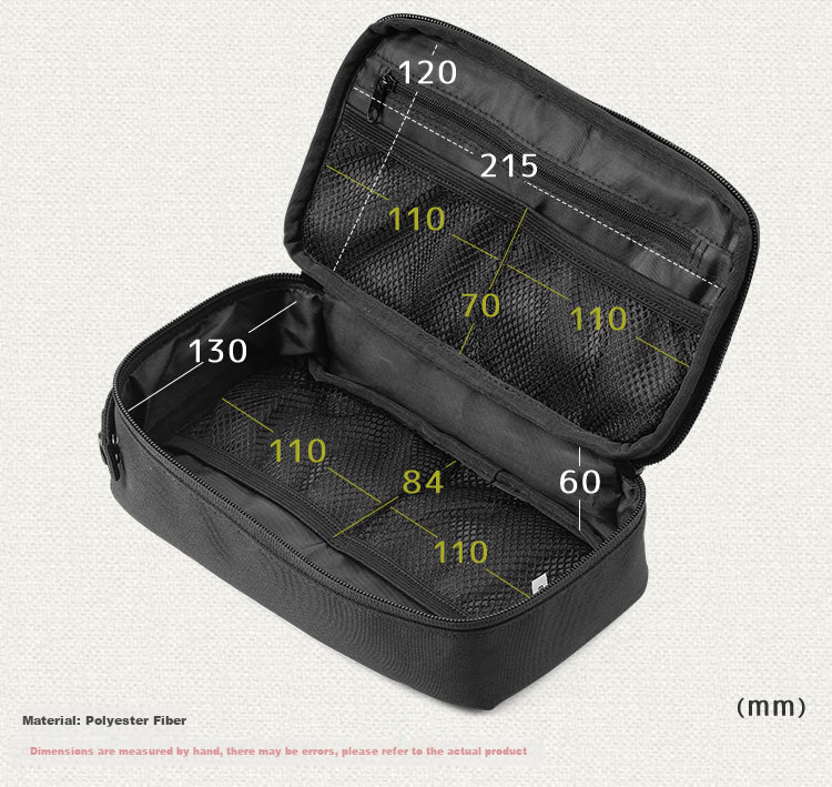 SANWA Travel Portable Bag, Cable And Power Cord Storage Pouch, Charger And Electronic Accessory Organizer, Light Gray 16