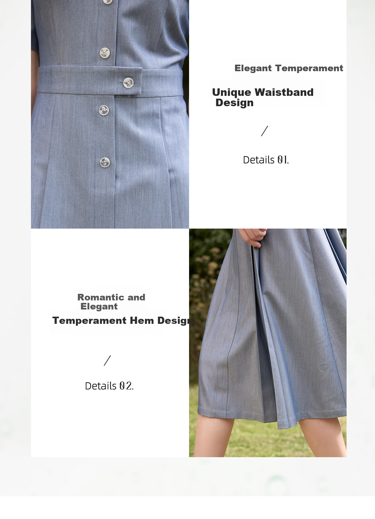Chushen Summer Short-Sleeve Dress for Women, Retro Color-Block Lapel, Waist-Cinching Slimming, Commuter Casual Dress S52Q036 5