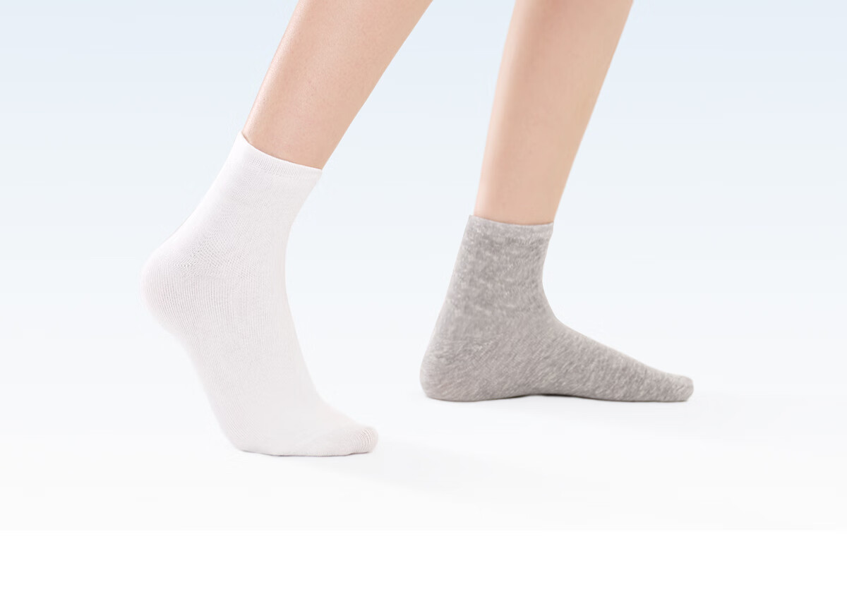 Freego Disposable Cotton Socks Unisex Travel Business Wash-Free Portable Sweat-Absorbent Breathable Odor-Resistant Sports White Socks 12 Pairs 19