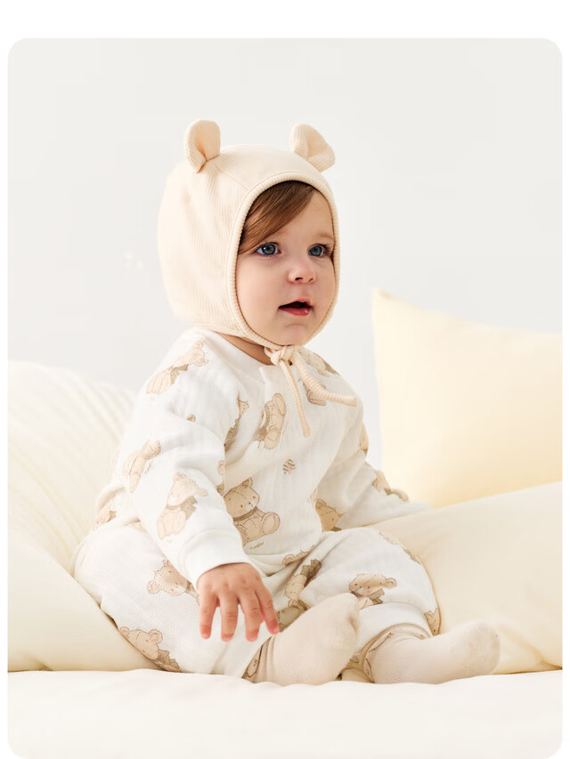 TONGTAI Baby Romper, Autumn And Winter Pure Cotton Warm Infant Clothes, Newborn Onesie Bodysuit Pajamas, Orange, 73cm 11