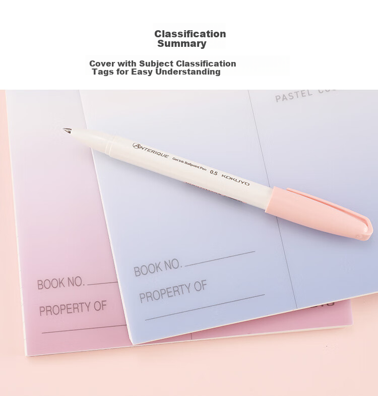 KOKUYO Light-Colored Cookie Clear Sky Spiral Notebook Quick Note Pad 8mm Center Column Line 6x9 Inch/60 Pages/Lavender Pink WSG-SNVB66GP 4