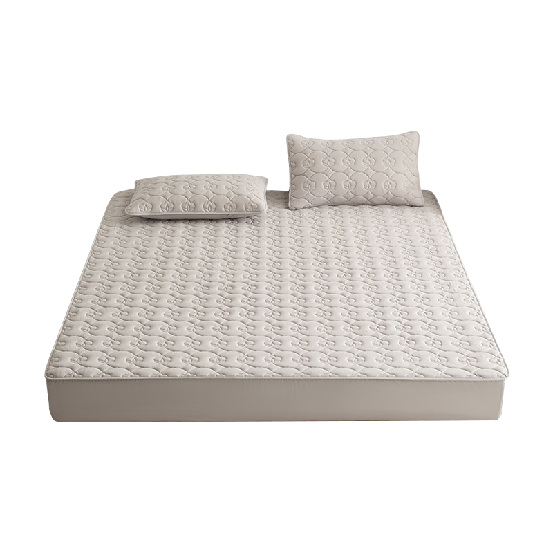 HLA A-Class 7A Antibacterial Cotton Quilted Mattress Protector Set Thickened Bed Cover Gray Two-Piece 120*200cm