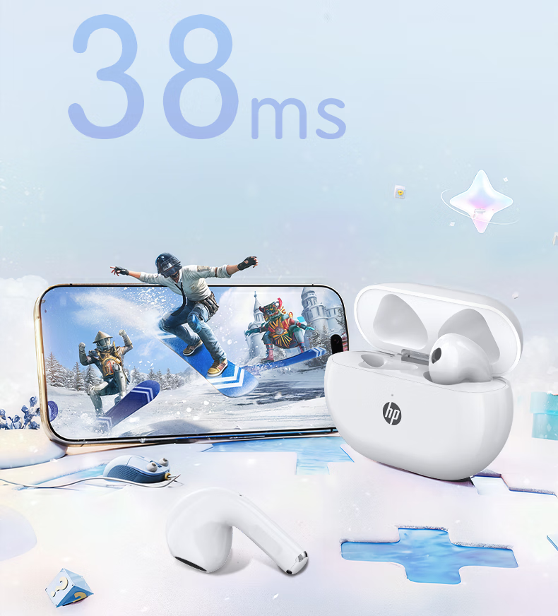 HP H20GSE Bluetooth Headphones, Lightweight, Bluetooth 6.0, Low Latency, Long Battery Life, Gaming And Music Headphones, Compatible with Apple, Huawei, Xiaomi, OPPO Phones 3