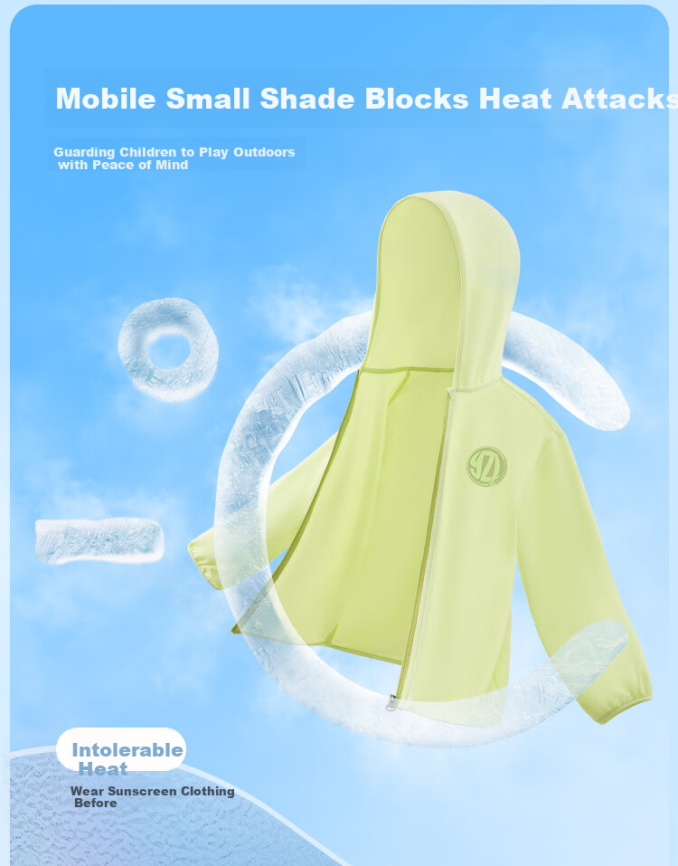 YUZHAOLIN UPF50+ Children's Sun Protection Clothing, Boys And Girls Summer Lightweight Sun-Blocking Jacket, UV-Resistant Outerwear 3