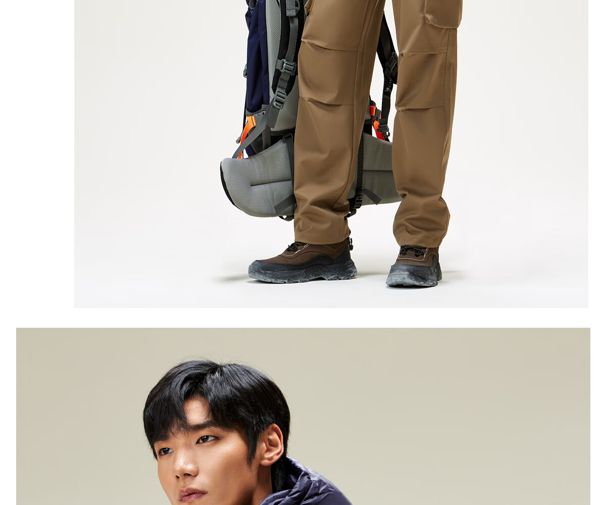 Camel Men's Down Jacket Thickened Winter Hooded Anti-Static Warm Couple Puffer Coat M33CR07131B 7