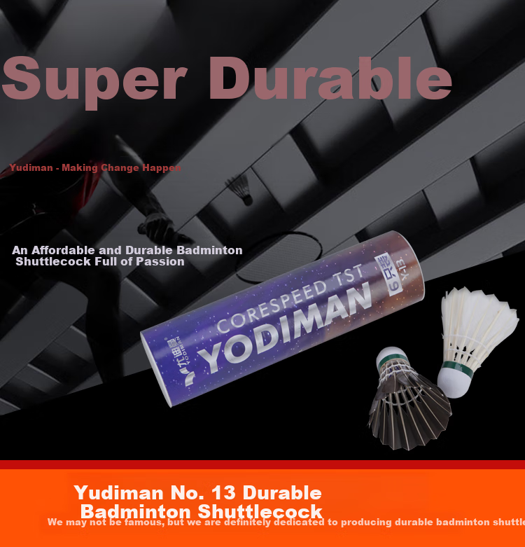 Yodiman Black And White Dual-Color Set of 6 Badminton Composite Cork Shuttlecocks for Competition And Training 1