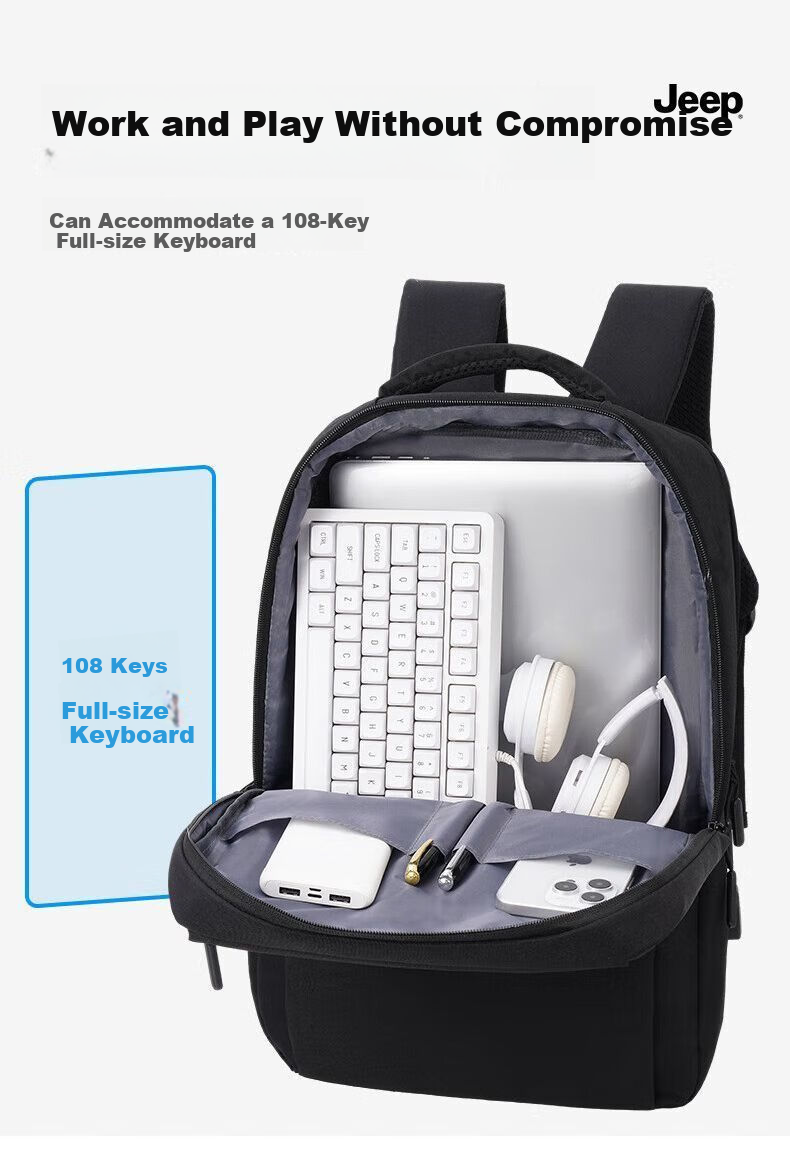JEEP Backpack for Men And Women, Laptop Bag 16.1 Inch, Business Commute Large Capacity Travel Backpack 5
