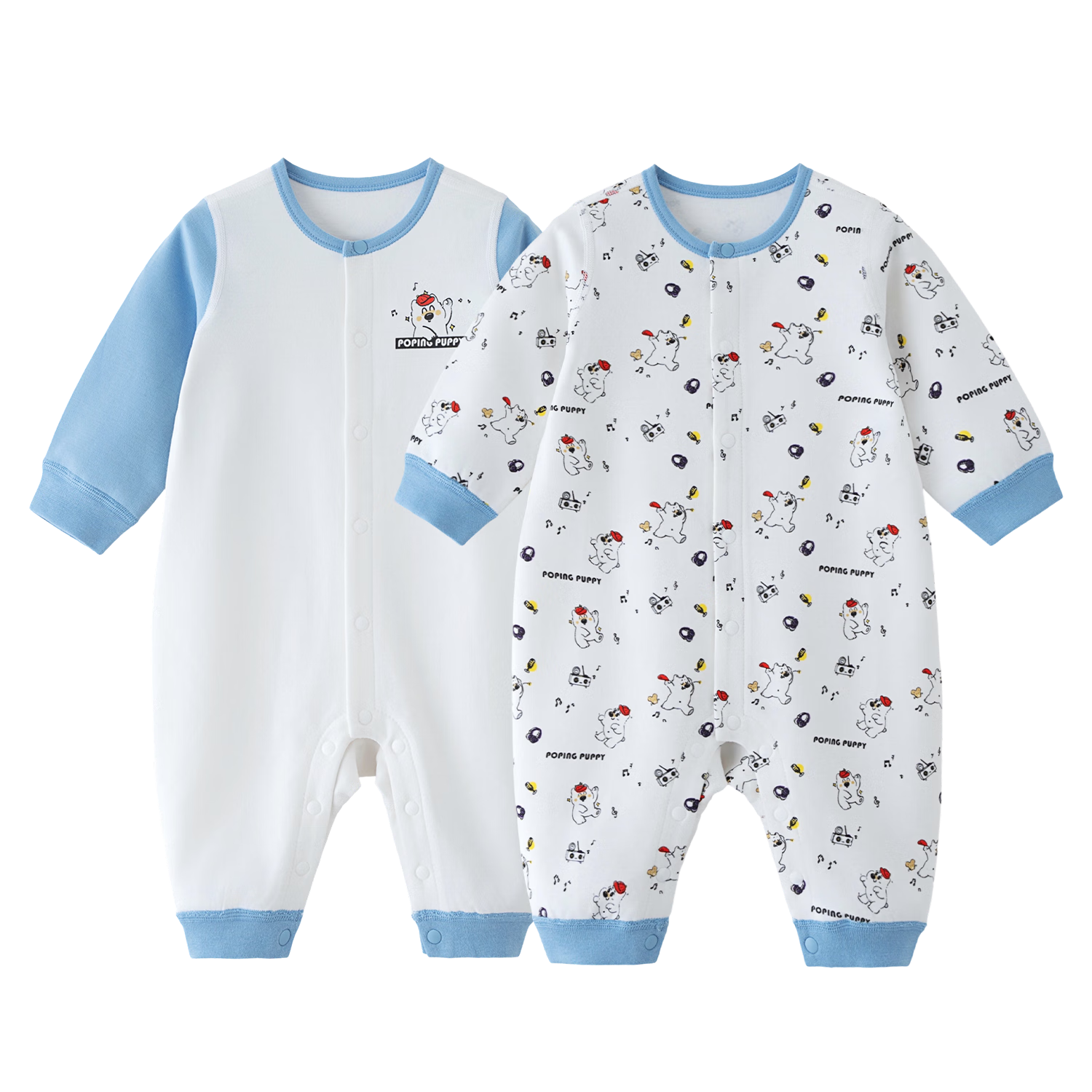 GB Baby Romper A-Class Cotton Jumpsuit 7A Antibacterial Anti-Mite 2-Pack Patcha Dog Blue 66cm