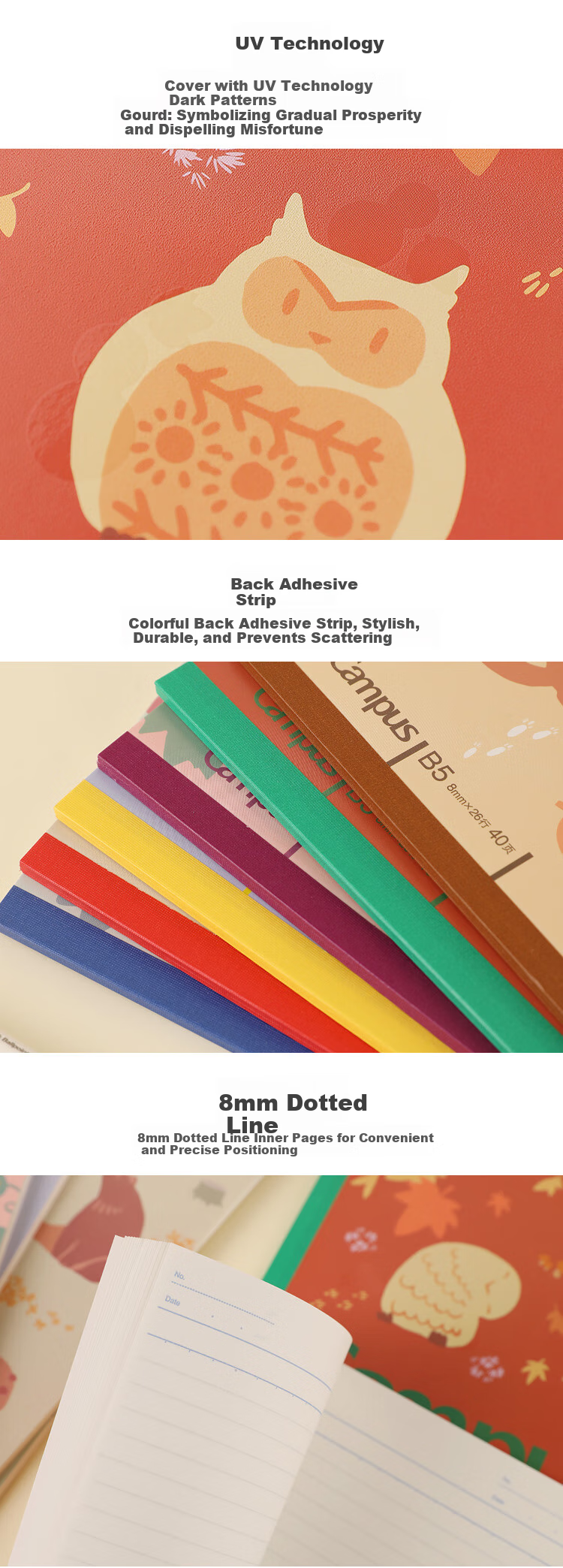 KOKUYO Peppa Pig Collaboration Series Wirebound Notebook Writing Glue Binding Soft Copybook A5/40 Pages/dotted Line/4 Books WSG-NB7MA54 3