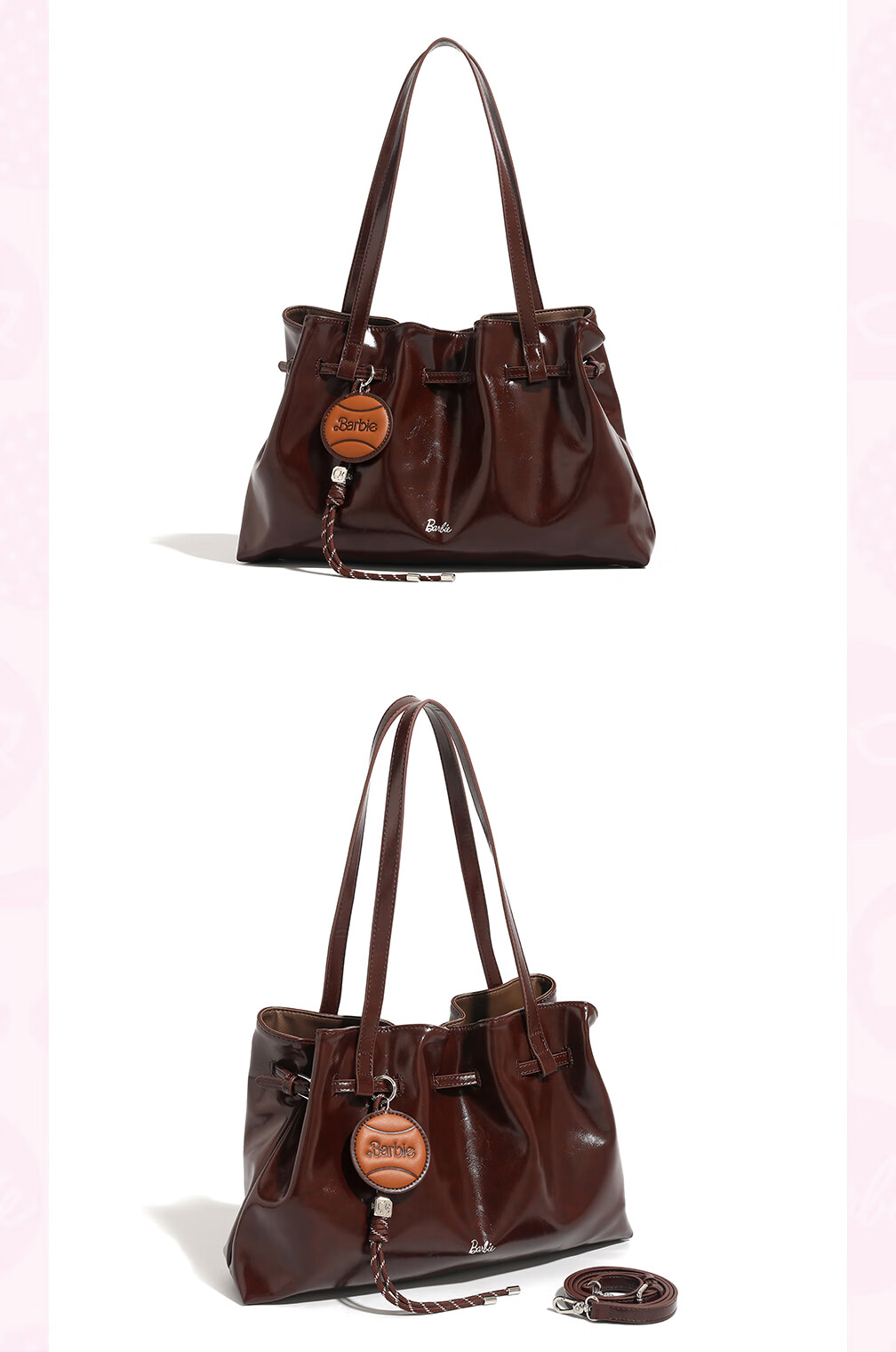 Barbie Vintage Lazy Style Women's Shoulder Bag Handheld Commuter Tote Large Capacity Underarm Bag Birthday Gift 3