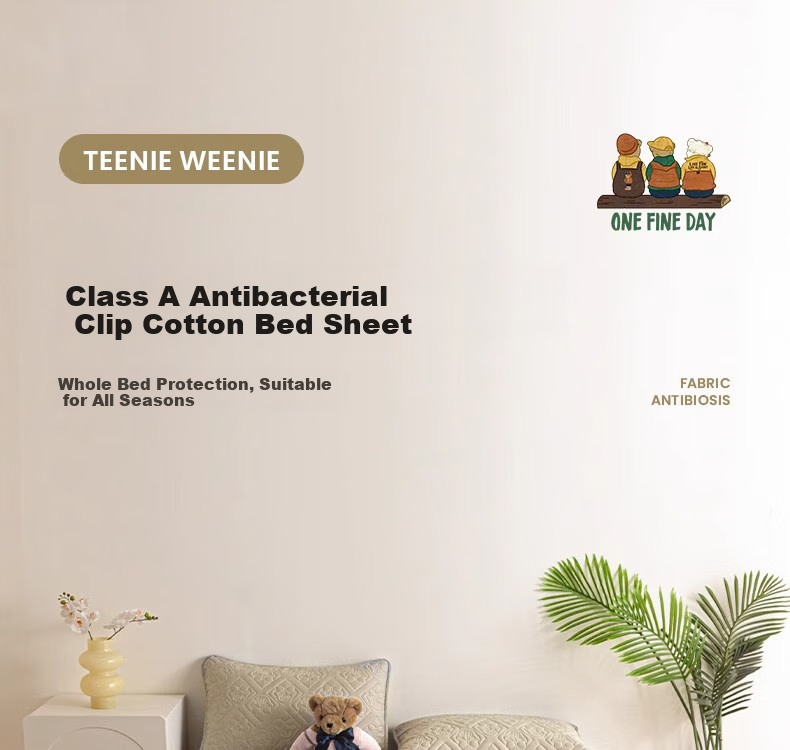 Teenie Weenie Class A Pure Cotton Quilted Fitted Sheet Double Bed Mattress Protector Cover for 2m X 2.2m Bed 1