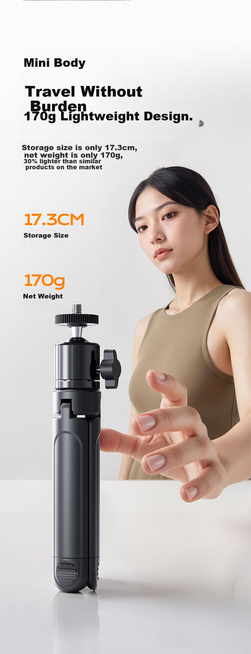 Llano Desktop Camera Tripod Mini Handheld Selfie Stick Compatible with Sony Nikon Fuji Canon DSLR Mirrorless DJI Pocket 4/4/3/Insta360 Luna Portable Stand 5