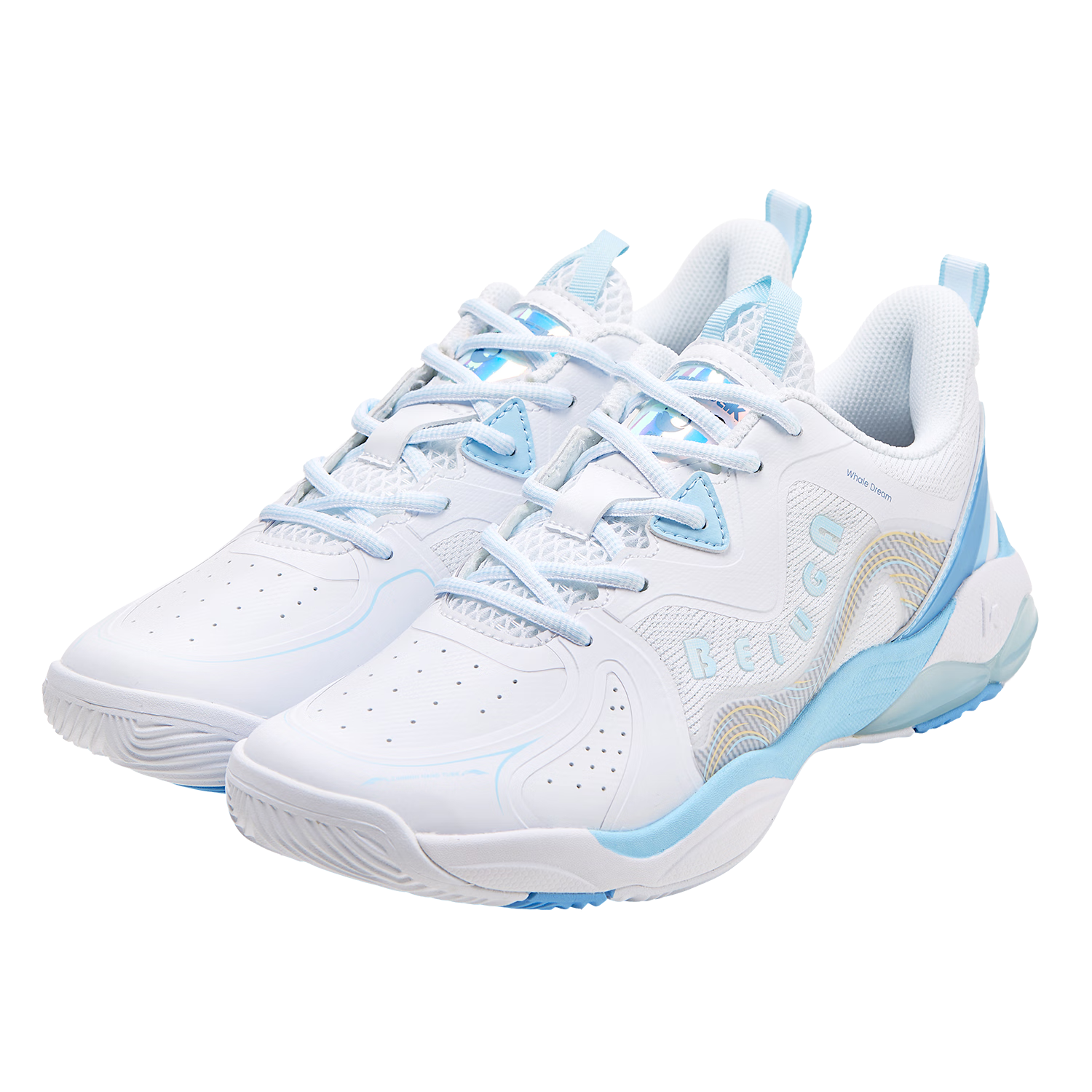 KAWASAKI Badminton Shoes Unisex Shock Absorption Wear-Resistant Non-Slip Professional Sports Shoes Whale Dream Pro Dolphin Blue Size 42