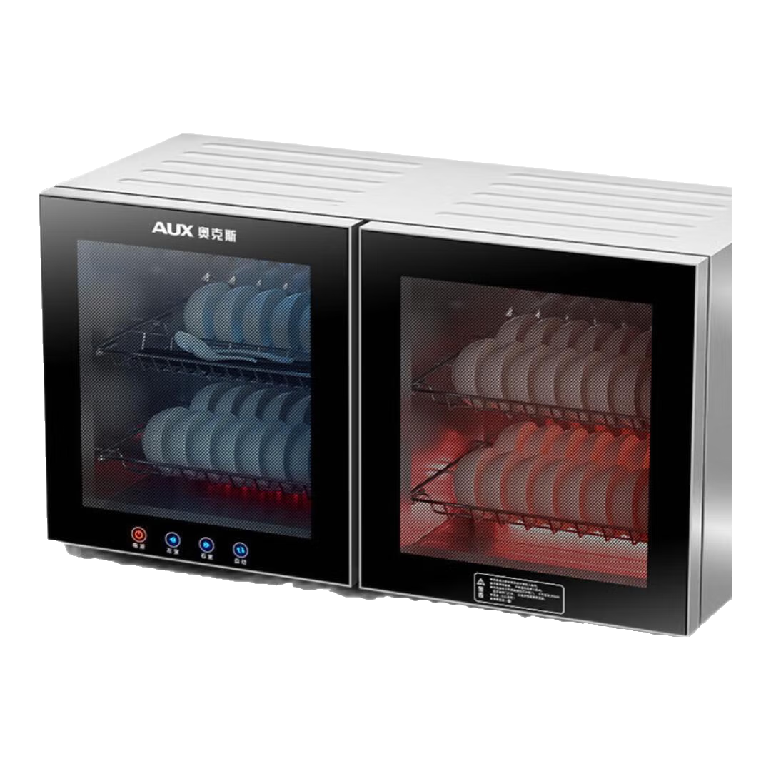 AUX Disinfection Cabinet Desktop Wall-Mounted Two-Star Household Kitchen Tableware Sterilizer Horizontal Disinfection Cabinet [National Subsidy] ZTP108-W01