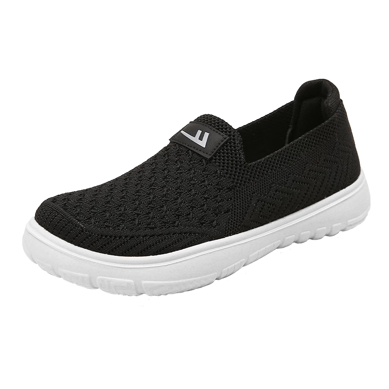 Warrior Old Beijing Cloth Shoes Comfortable Soft Sole Non-Slip Elderly Walking Shoes for Women Ages 60-70 Authentic Mom Shoes 1838 Black Size 37