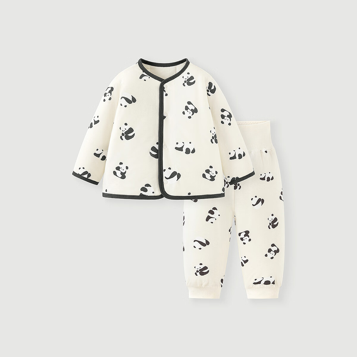 Minibala Padded Boys Girls Baby Thermal Comfortable High-Waist Belly Protection Warm Cute Homewear Set