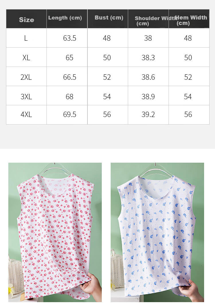 Hengyuanxiang [Pure Cotton] Middle-Aged And Elderly Women's Vest, Can Be Worn As Outerwear Or Undershirt, Loose Casual Vest for Seniors, Red Floral Patter 10