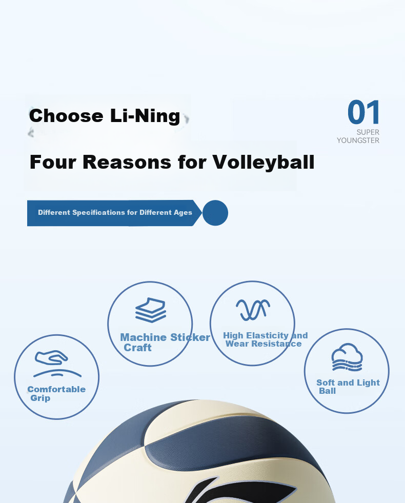 Li-Ning Volleyball Size 5 Adult Youth Student High School Entrance Exam Special Leather PU Material Training Competition Standard Ball Size 5 3