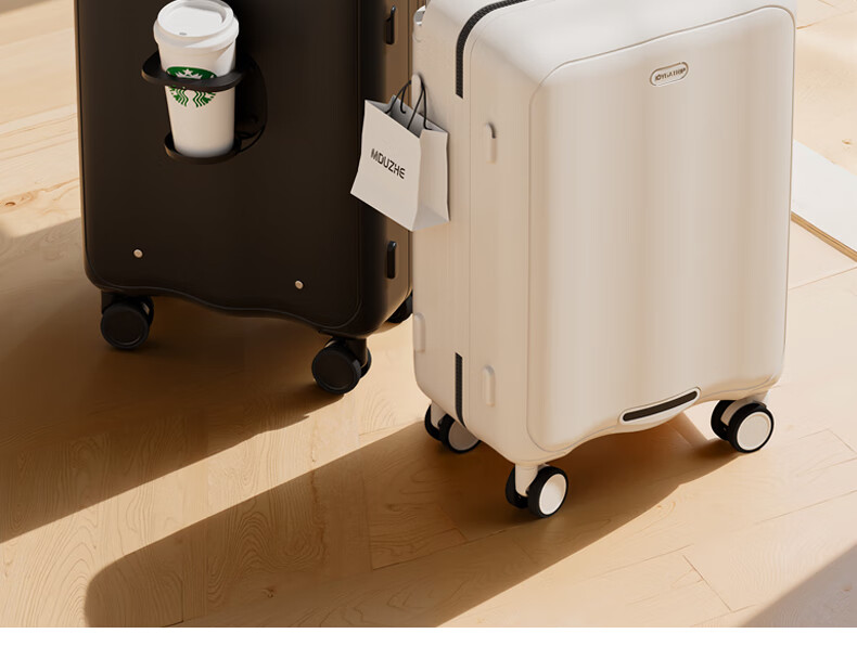 JOYGATRIP Wide Handle Luggage, Carry-On Suitcase, Travel Case, Small Women's Trolley Suitcase, Men's Pearl White, 20 Inches 1