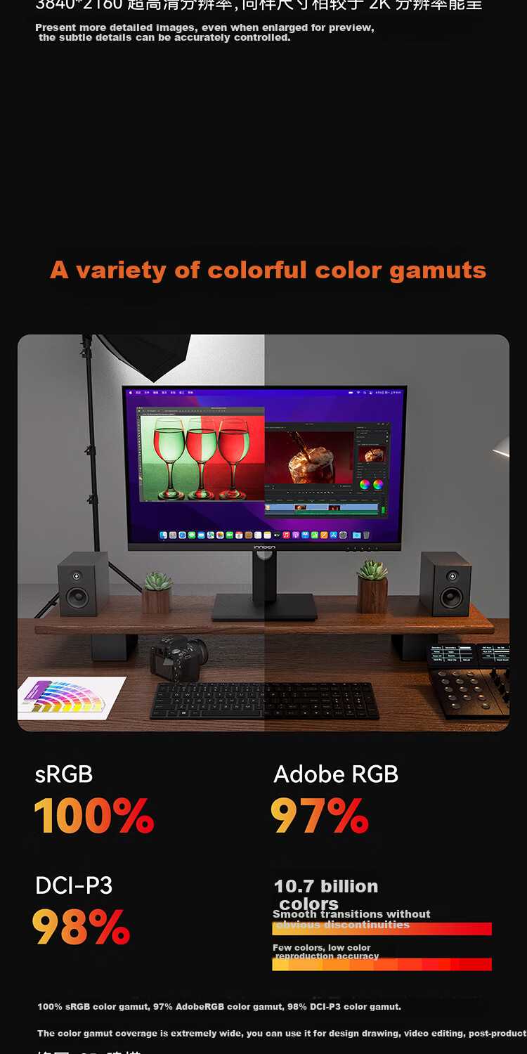 Inno&cn 27-Inch 2K Monitor, 120Hz, Type-C, HDR400 Full-Chain Color Accuracy, Apple Mac Design And Photo Editing Display, Yunshangwu CB27Q1 2