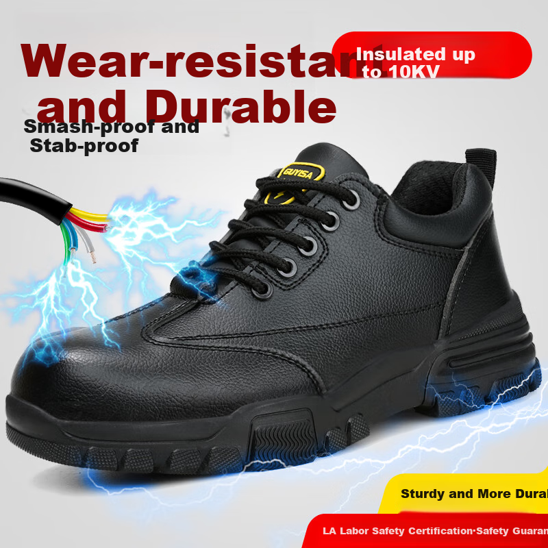 JUNBU Safety Shoes for Men, Electrician Insulated 10KV, Anti-Smashing, Anti-Puncture, Plastic Toe Cap, Lightweight Work Boots 2165KV Size 45