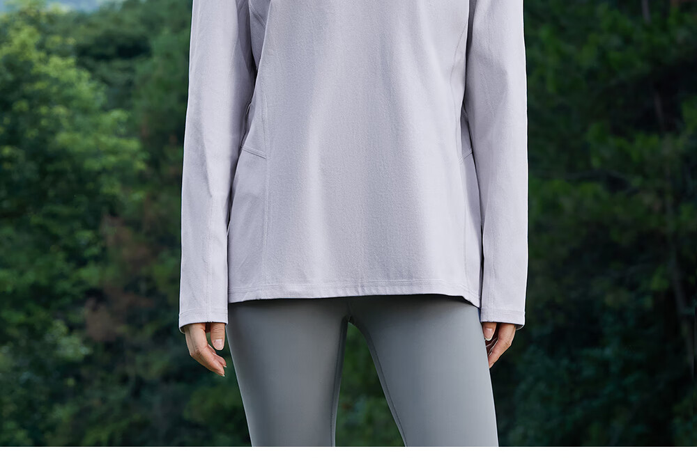 HERDE PEOPLE Muxuangzhe Autumn Half-Open Collar Long Sleeve T-Shirt Unisex Couple 10A Antibacterial Sports Moisture-Wicking Knitwear Moonlight Gray XL 13