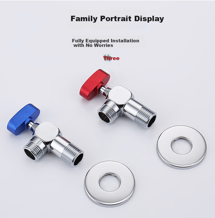 Larsd High Flow Ball Valve Set, Gas Water Heater Full-Open High Flow Angle Valve, 1/2 Inch Hot And Cold Ball Valve LD10507T 16