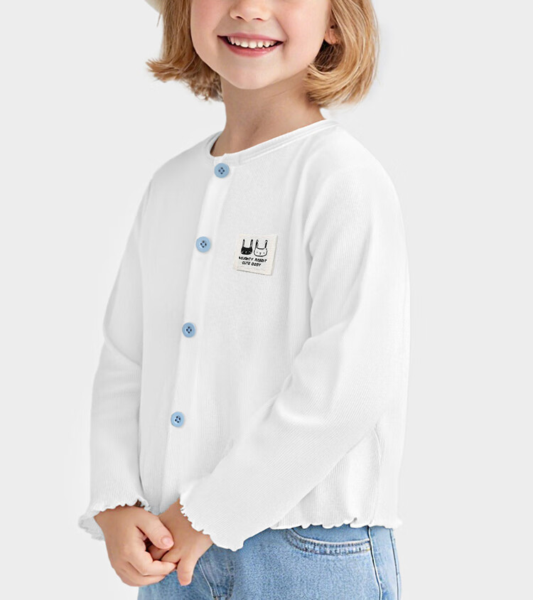 Badibadi Autumn Winter Baby Girls Knitted Cardigan Jacket Stylish Versatile White Coal Snowball Size 80 3