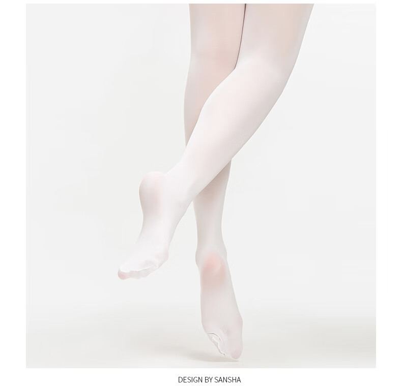 Sansha Ballet Dance Tights for Women, Anti-Snag Super Stretch Performance Socks, White, M (120-140CM) 3