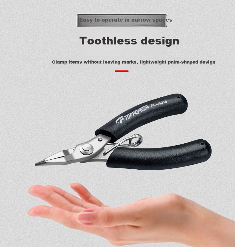 TOPFORZA Needle-Nose Pliers, Small Size, Non-Serrated Wire Cutters, Electrician's Specialized Multi-Functional Mini Wire Cutter, Needle-Nose Pliers PC-2003S 3