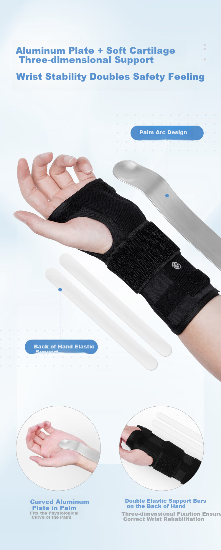 JD Original W100 Wrist Guard, TFCC Tendonitis Fitness Sports Protective Gear, Badminton Tennis Volleyball Anti-Sprain Brace, 2 Pieces 6