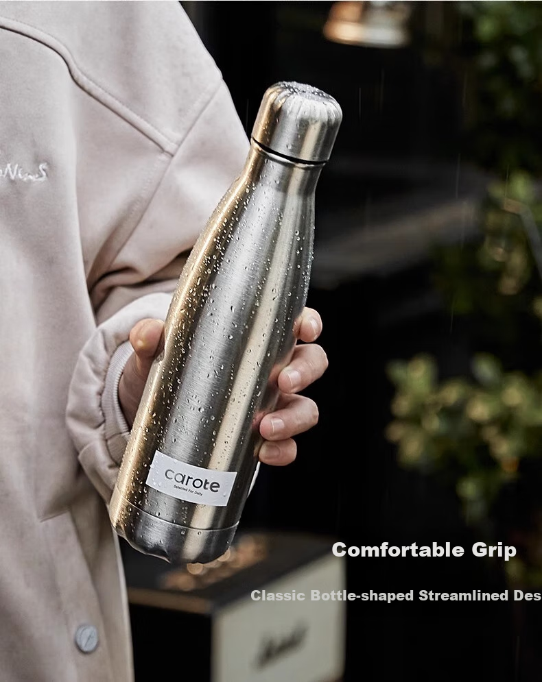 CaROTE Simple Insulated Cup, Sports Water Bottle for Men And Women, Stainless Steel Portable Mug, Cola Bottle 13
