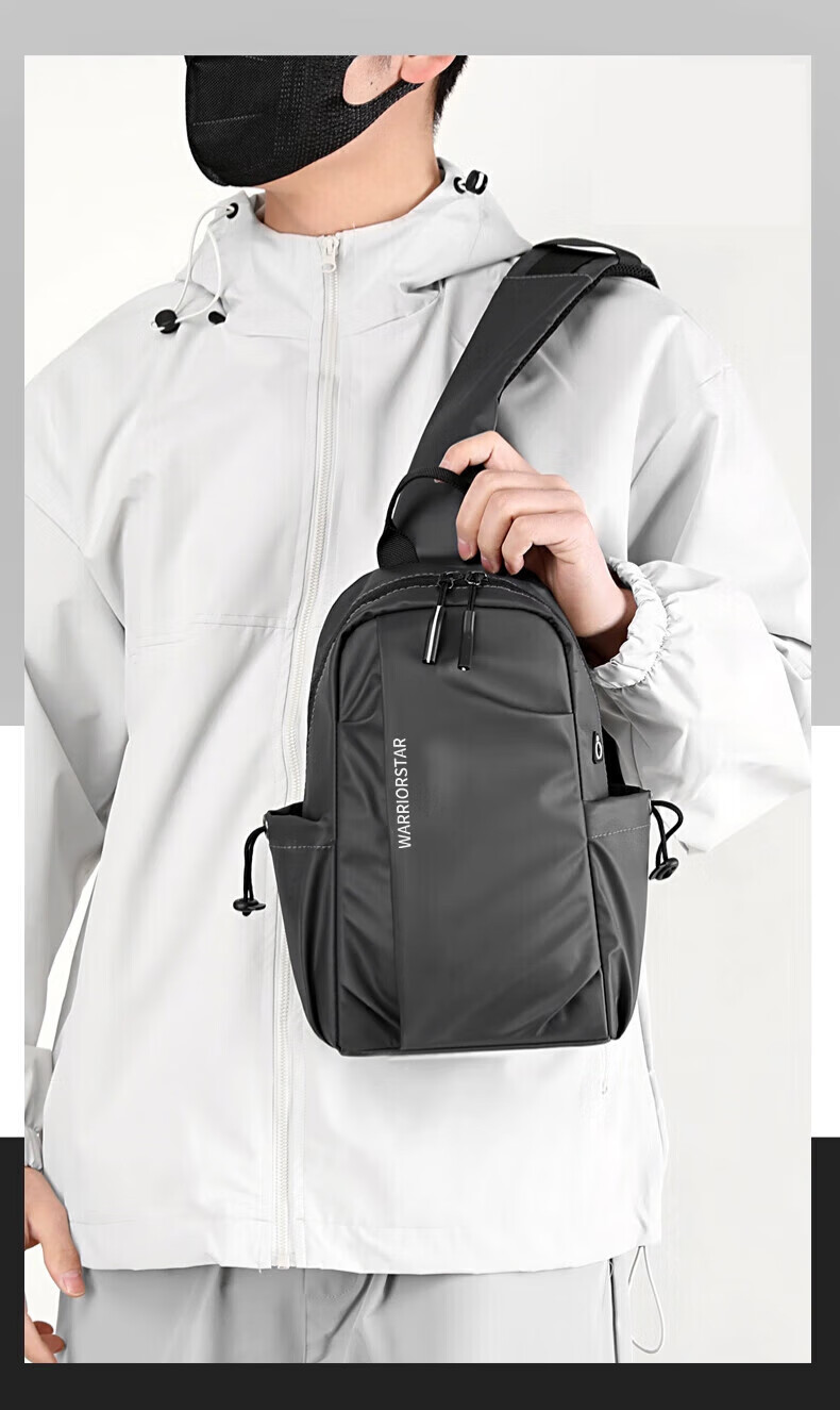Huili Chest Bag, Men's Shoulder Bag, Large Capacity, Versatile Casual Waist Pack, Sports Commuter Crossbody Bag, New Convenient Sling Bag 4