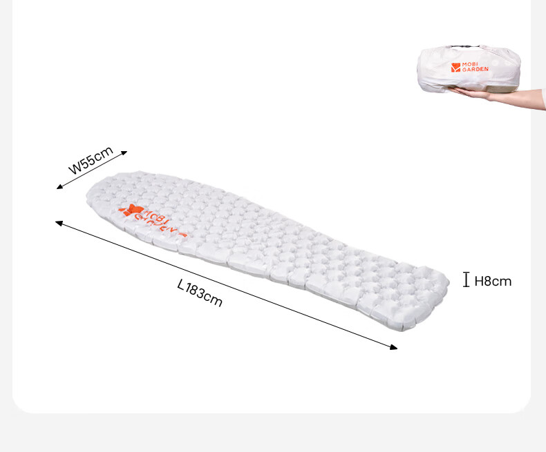 MOBIGARDEN Lengshan Xueling R3.9 Outdoor Camping Ultralight Inflatable Moisture-Proof Mat NX24663019 Snow Peak White 23