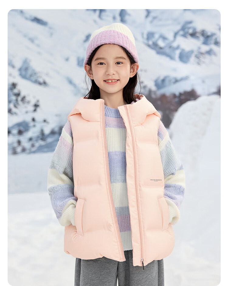 BALABALA Children's down Vest, Girls' And Boys' Outerwear, Winter Clothing, New Style down Jacket, Warm, Thickened, Trendy 12