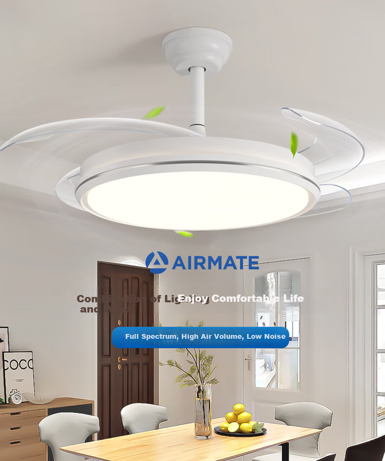 Aimeite [Installation Included] Fan Light Invisible Home Living Room Integrated Dining Room High-Power Full Spectrum Eye-Protecting Variable Frequency Bedroom Fan Light 1