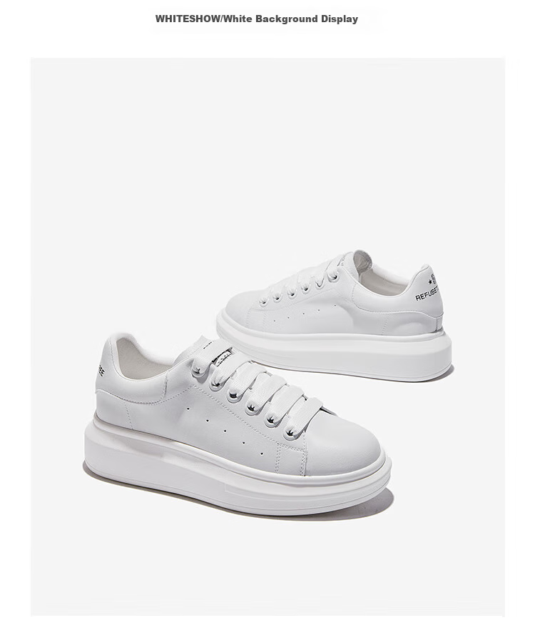Senma Fashion Korean-Style Versatile Thick-Soled White Sneakers Breathable Comfortable Casual Shoes for Women 121134806 White Size 35 19